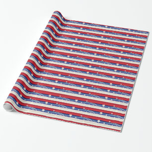 Red, White and Blue Patriotic Wrapping Paper