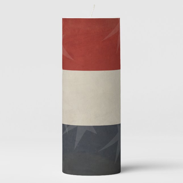 Red, White and Blue | Patriotic | You Customize Pillar Candle (Front)