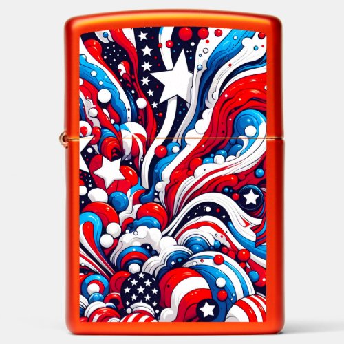 Red White and Blue Patriotic  Zippo Lighter