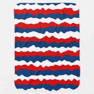 Red, White and Blue Pattern Baby Blanket