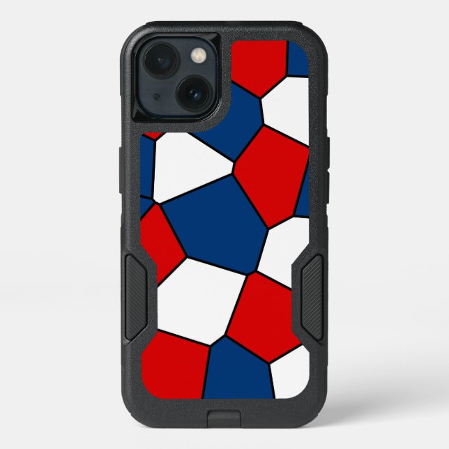 Red, White and Blue Pattern Otterbox iPhone Case (Back)