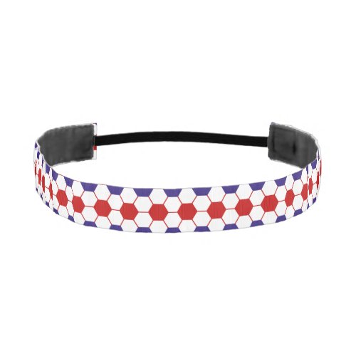 Red white and blue pattern print Soccer headband
