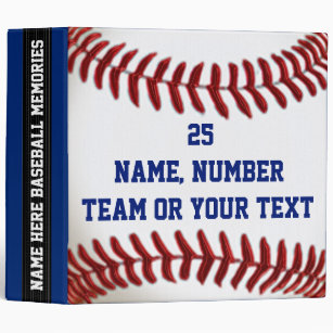 Red, White and Black Personalized Baseball Binder