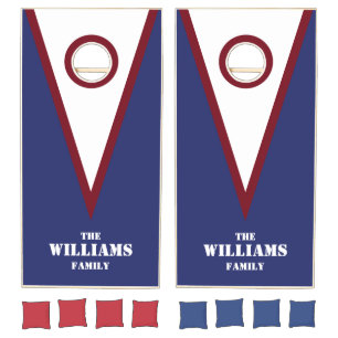 Red White and Blue Personalized Cornhole Set