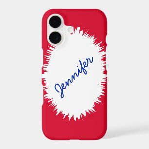 Red, White, and Blue, Personalized Name, iPhone 17 Case