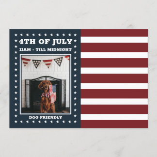 Red White and Blue | Photo | USA flag 4th of July Invitation