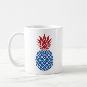 Red White and Blue Pineapple Coffee Mug