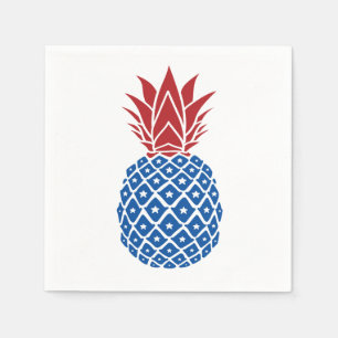 Red White and Blue Pineapple Napkins