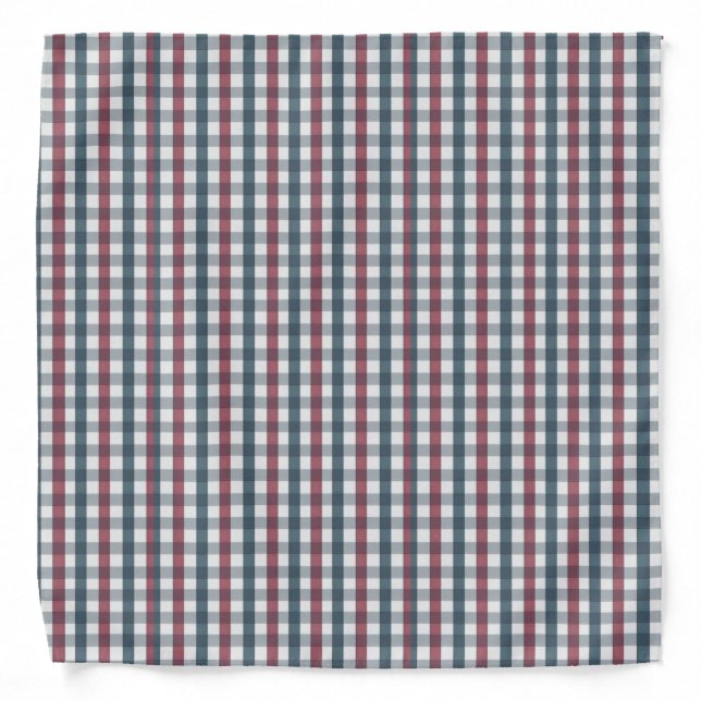 Red, white and blue plaid bandana (Front)