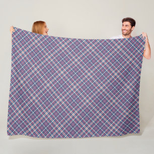 Red White and Blue Plaid Fleece Blanket