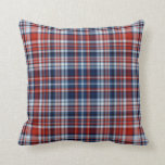 Red White and Blue Plaid Throw Pillow