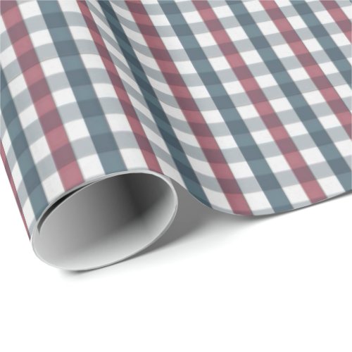 Red White and Blue Plaid Wrapping Paper