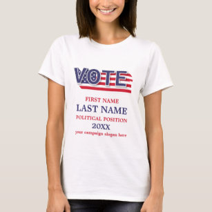 Red White And Blue Political Campaign Custom  T-Shirt