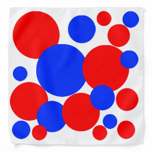 Red, White and Blue Polka Dots Bandana