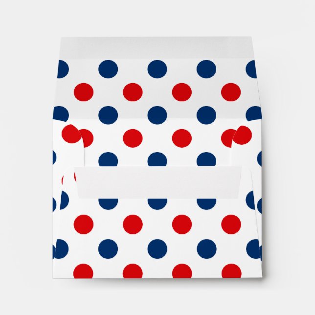 Red White and Blue Polka Dots Envelope (Back (Bottom))