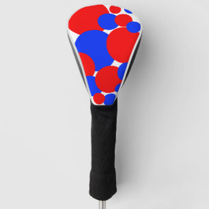  Red, White and Blue Polka Dots  Golf Head Cover