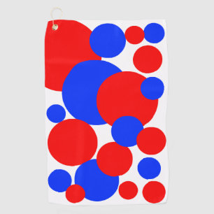 Red, White and Blue Polka Dots Golf Towel