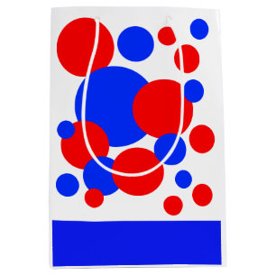  Red, White and Blue Polka Dots   Medium Gift Bag