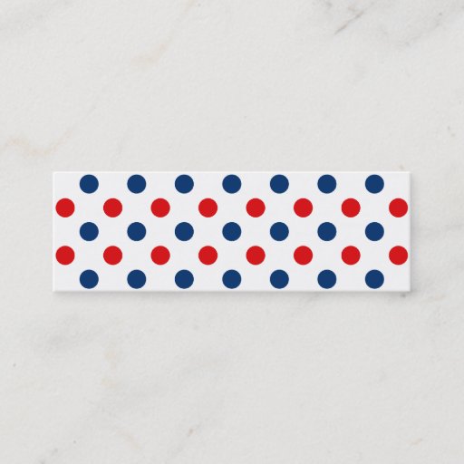 Customizable Red White and Blue Polka Dots Business Card