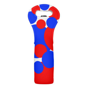  Red, White and Blue Polka Dots   Wine Bag