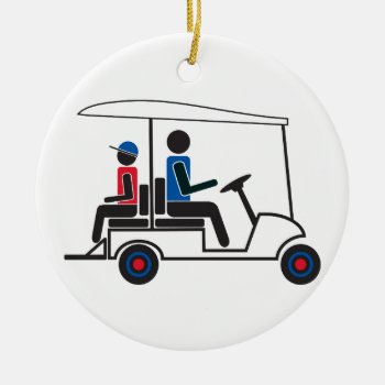 Red  White And Blue Ptc Ga Family Golf Cart Ceramic Ornament by ptc30269 at Zazzle