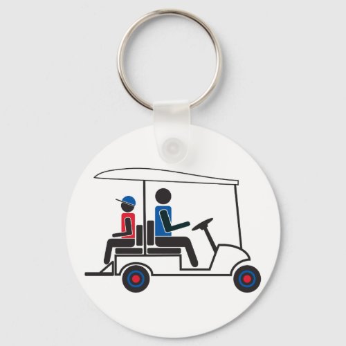 red White and Blue PTC GA Family Golf Cart Keychain