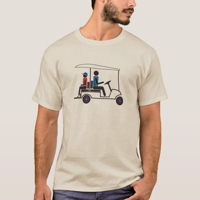red, White and Blue PTC GA Family Golf Cart T-Shirt (Front)