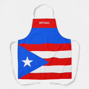 Puerto Rico Kitchen & BBQ Apron Set Flag and Mapa 3pcs 