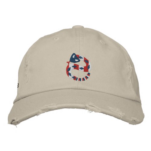 Red White and Blue Rattler Embroidered Baseball Cap