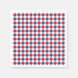 Red White and Blue Repeating Houndstooth Pattern Napkins
