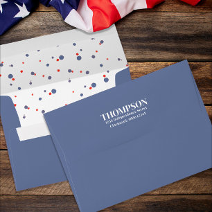 Red, White, and Blue Return Address Envelope