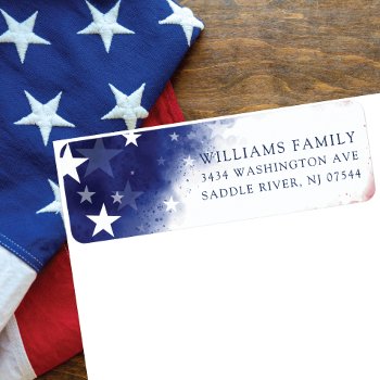 Red White And Blue Return Address Label by invitationstop at Zazzle