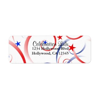 Red White and Blue Return Address Label