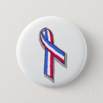 Red White And Blue Ribbon. Pinback Button by dreams2innovation at Zazzle
