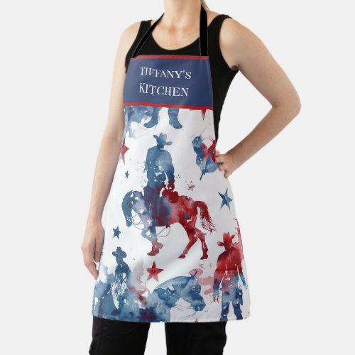 Red White and Blue Rodeo Apron