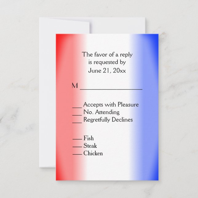 Red White and Blue RSVP with Menu (Front)