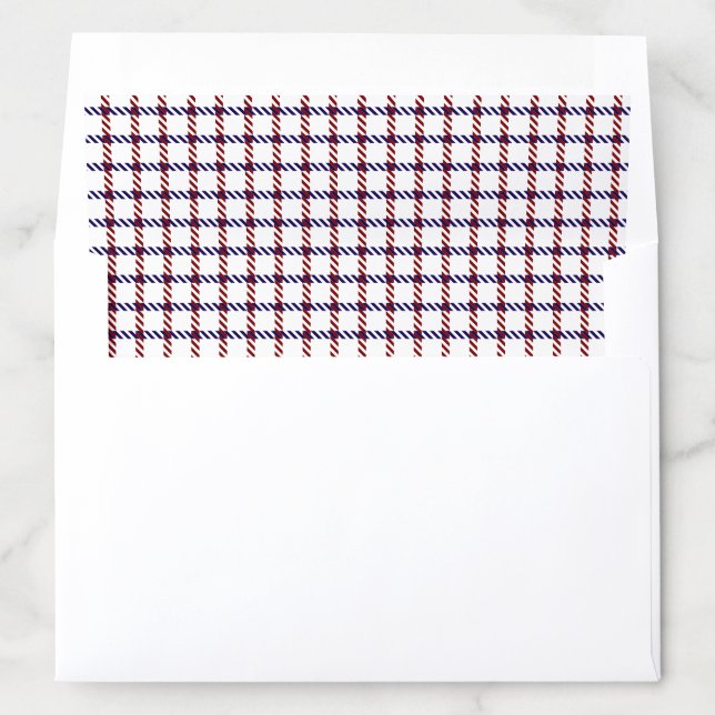 Red, White, and Blue Rustic American Gingham Envelope Liner (In Envelope)