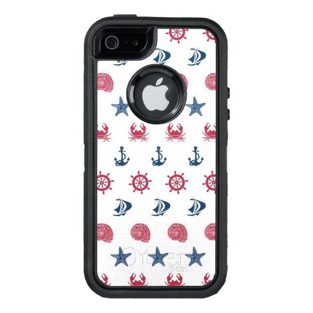 Red White And Blue Sea Symbol Pattern Otterbox iPhone Case (Back)