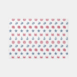 Red White And Blue Sea Symbol Pattern Rug