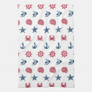 Red White And Blue Sea Symbol Pattern Towel