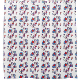 Blue Curtains blue curtains with white stars : Red Star Shower Curtains | Zazzle