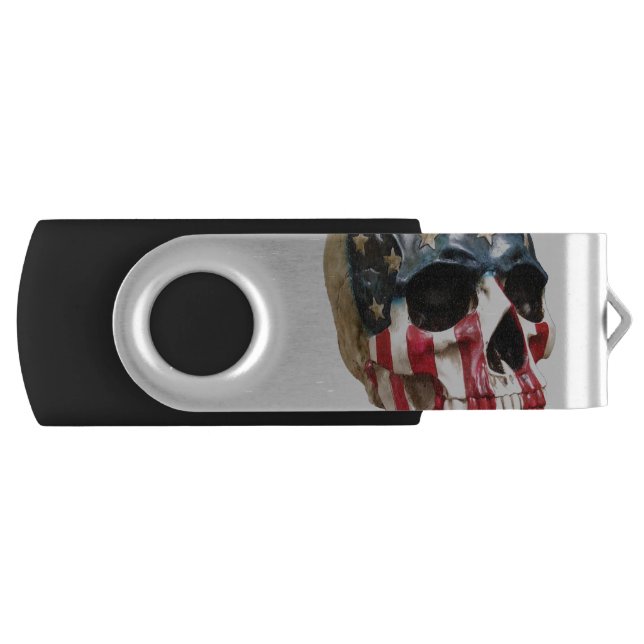 Red White and blue skull Flash Drive (Front)
