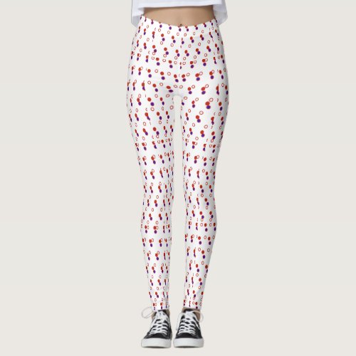 Red White and Blue Small Spotted Leggings