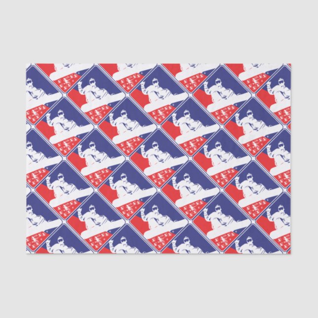 Red-White-and-Blue-Snow-Boa Tissue Paper (Front)