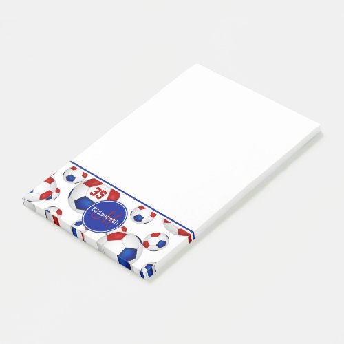 red white and blue soccer balls girls sports post_it notes