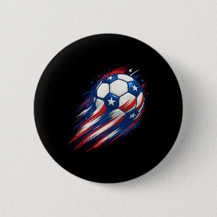 Red White And Blue Soccer Ll Patriotic Fourth Of J Button