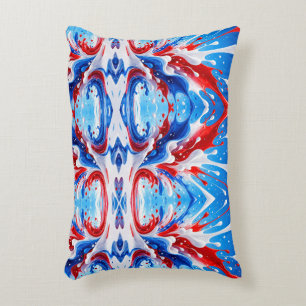 Red White and Blue Splash Blanket Accent Pillow