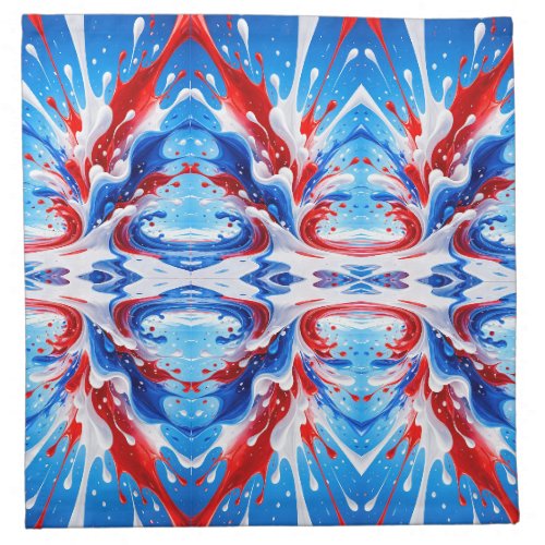 Red White and Blue Splash Blanket Cloth Napkin