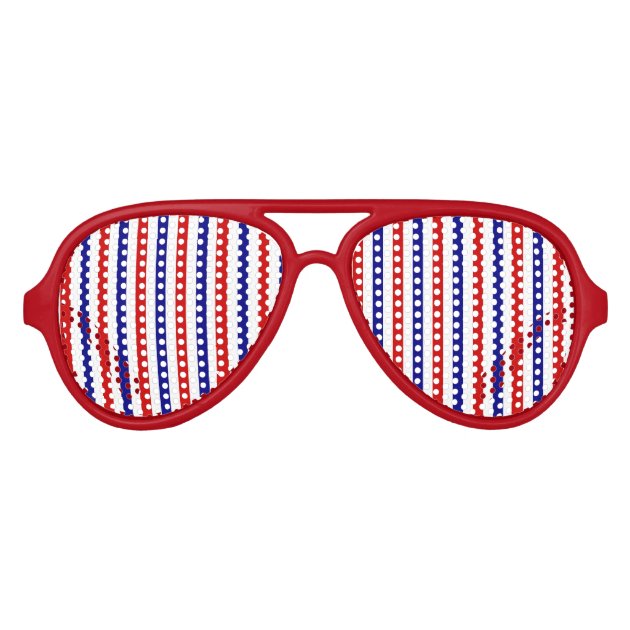 Red White and Blue Sports Team Colors Aviator Sunglasses Zazzle