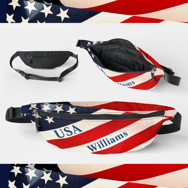 Red White and Blue Star and Stripes USA Flag Fanny Pack (Creator Uploaded)